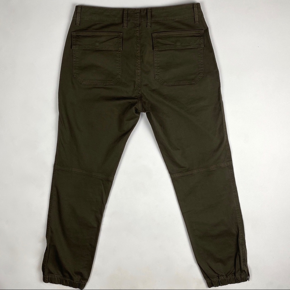 Vince Dark Willow Green Cotton Utility Pants - Picture 7 of 10